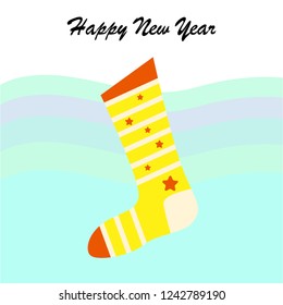 christmas card, christmas sock, vector background