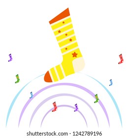 christmas card, christmas sock, vector background