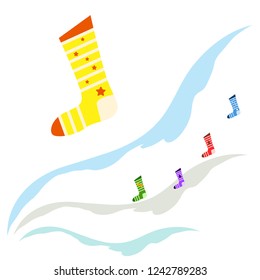 christmas card, christmas sock, vector background