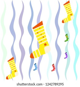 christmas card, christmas sock, vector background