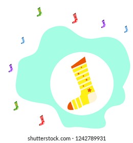 christmas card, christmas sock, vector background