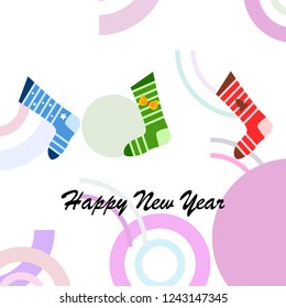 christmas card, christmas sock, vector background