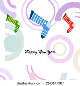 christmas card, christmas sock, vector background