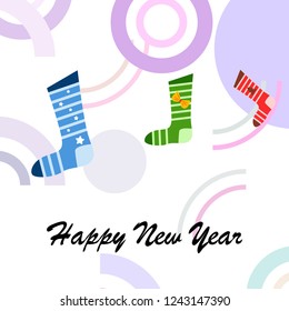 christmas card, christmas sock, vector background