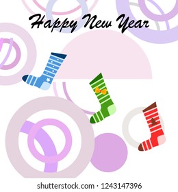 christmas card, christmas sock, vector background
