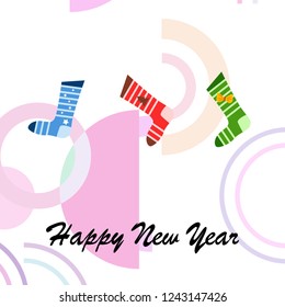 christmas card, christmas sock, vector background