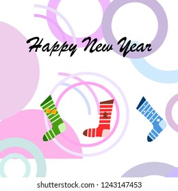 christmas card, christmas sock, vector background