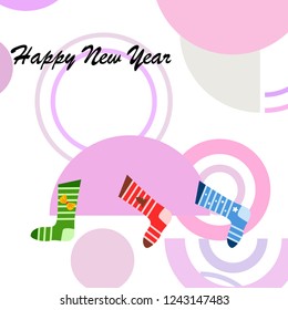 christmas card, christmas sock, vector background