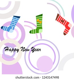 christmas card, christmas sock, vector background