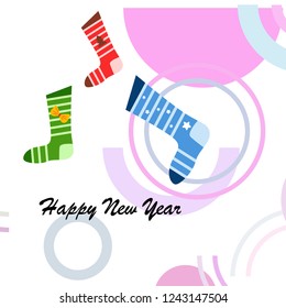 christmas card, christmas sock, vector background