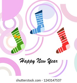 christmas card, christmas sock, vector background