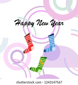 christmas card, christmas sock, vector background
