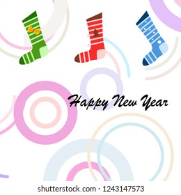 christmas card, christmas sock, vector background