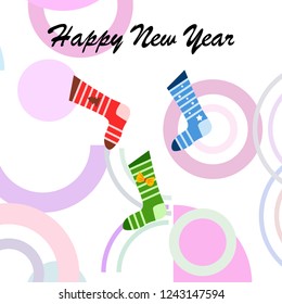 christmas card, christmas sock, vector background