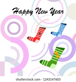 christmas card, christmas sock, vector background