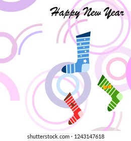 christmas card, christmas sock, vector background