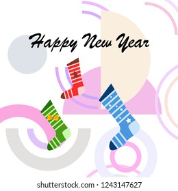 christmas card, christmas sock, vector background