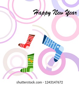 christmas card, christmas sock, vector background