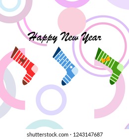 christmas card, christmas sock, vector background