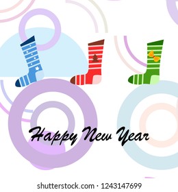 christmas card, christmas sock, vector background