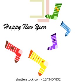 christmas card, christmas sock, vector background