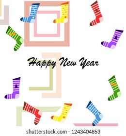 christmas card, christmas sock, vector background