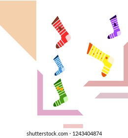 christmas card, christmas sock, vector background
