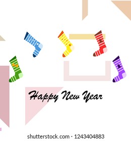 christmas card, christmas sock, vector background