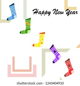 christmas card, christmas sock, vector background