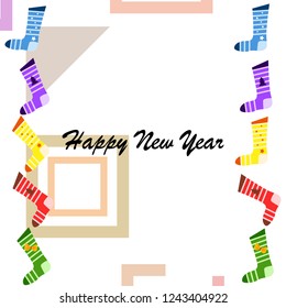 christmas card, christmas sock, vector background