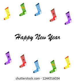 christmas card, christmas sock, vector background