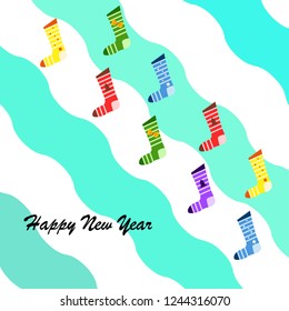 christmas card, christmas sock, vector background