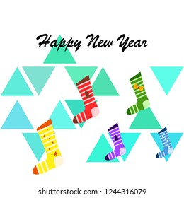 christmas card, christmas sock, vector background