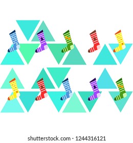 christmas card, christmas sock, vector background