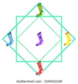 christmas card, christmas sock, vector background