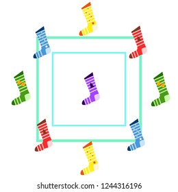 christmas card, christmas sock, vector background