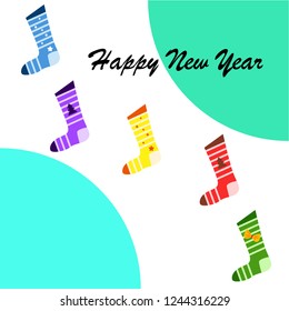 christmas card, christmas sock, vector background