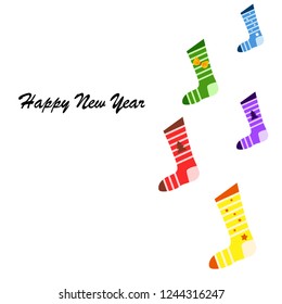 christmas card, christmas sock, vector background