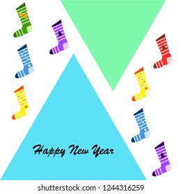 christmas card, christmas sock, vector background
