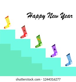 christmas card, christmas sock, vector background