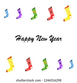 christmas card, christmas sock, vector background