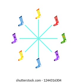 christmas card, christmas sock, vector background