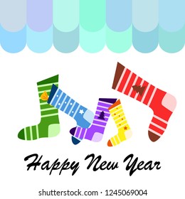 christmas card, christmas sock, vector background