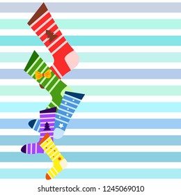 christmas card, christmas sock, vector background