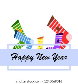 christmas card, christmas sock, vector background