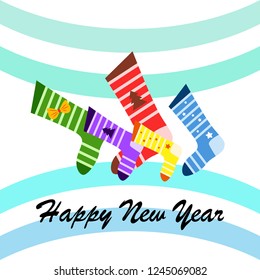 christmas card, christmas sock, vector background