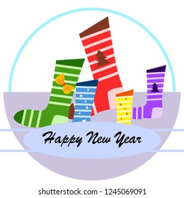 christmas card, christmas sock, vector background