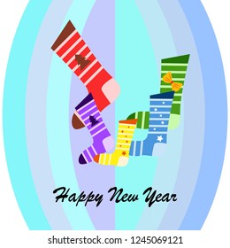 christmas card, christmas sock, vector background