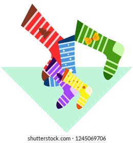 christmas card, christmas sock, vector background