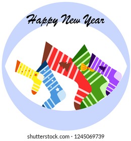 christmas card, christmas sock, vector background